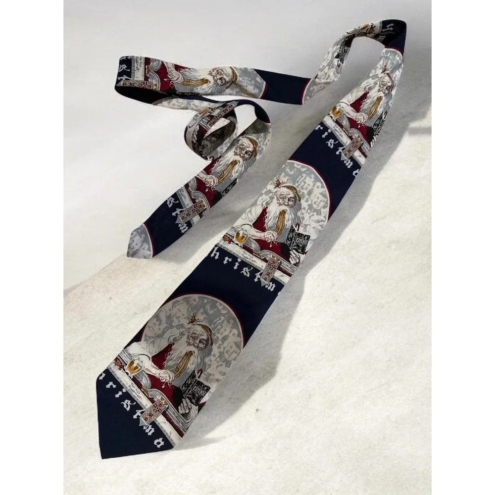 Vintage Norman Rockwell Christmas‎ Santa Claus Tie Necktie Mens